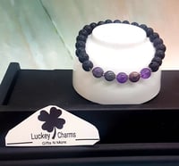 Amethyst w/Lava Beads Spiritual Bracelet (large)
