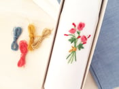 Image of Embroidered Rose Bouquet Handkerchief