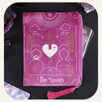 The lovers velvet zippered pouch bag