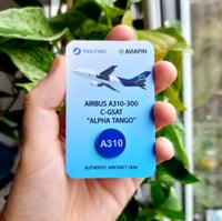 Image 3 of Aviapin/Tailfins Airbus A310 C-GSAT pin badge - Ex-Air Transat Aircraft