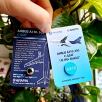 Image 4 of Aviapin/Tailfins Airbus A310 C-GSAT pin badge - Ex-Air Transat Aircraft