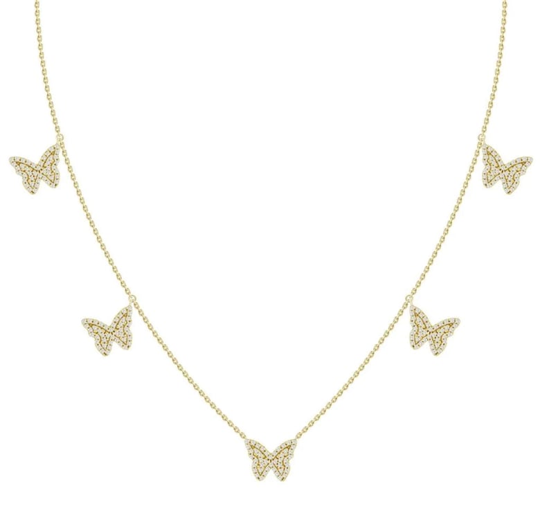 Image of Pave Butterfly Necklace 