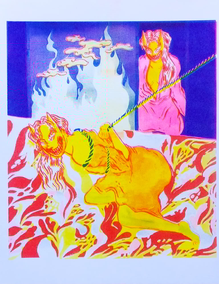 I'm So Lucky Risograph Print