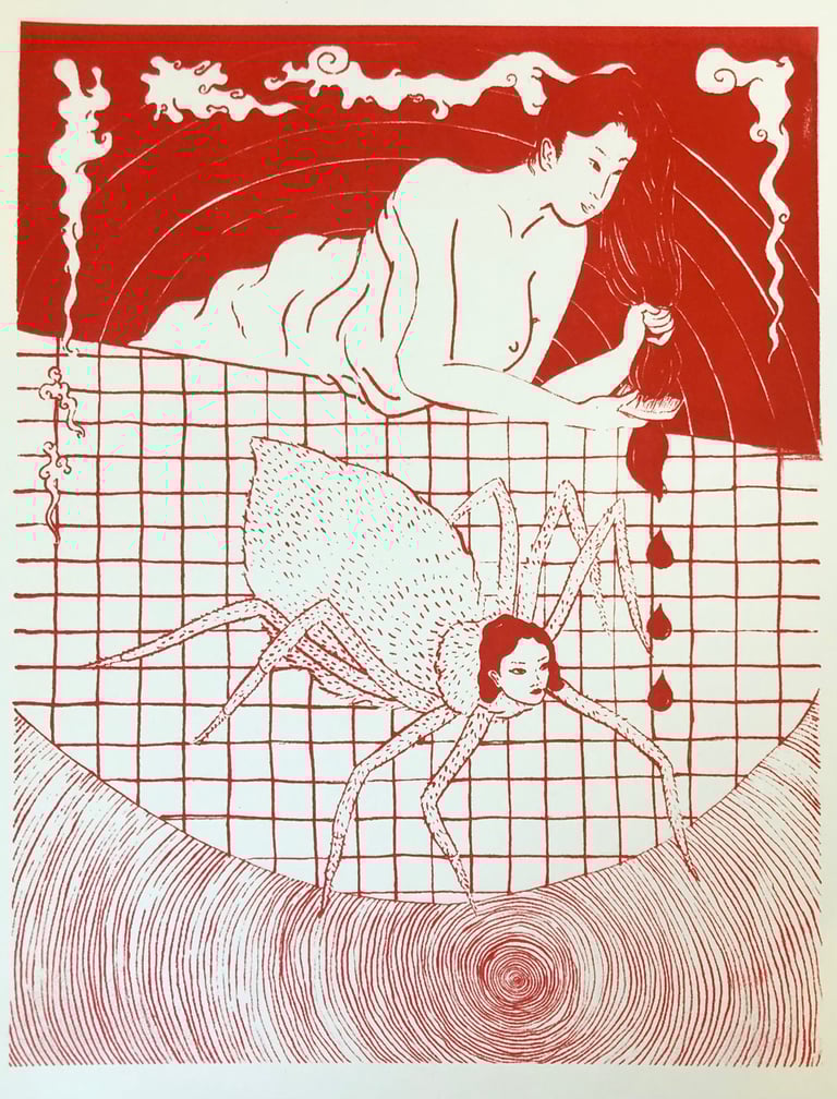 Keeping an Eye Risograph Print