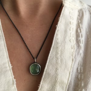 Image of Serpentine & Sterling Silver Necklace #2