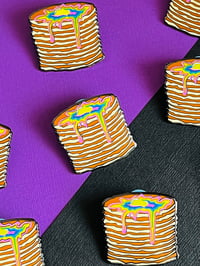 Image 2 of Trippy Pancakes Enamel Pin