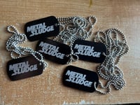 Image 1 of Metal Sludge Dog Tag and Chain... ordering this includes some Pins & Gtr Picks