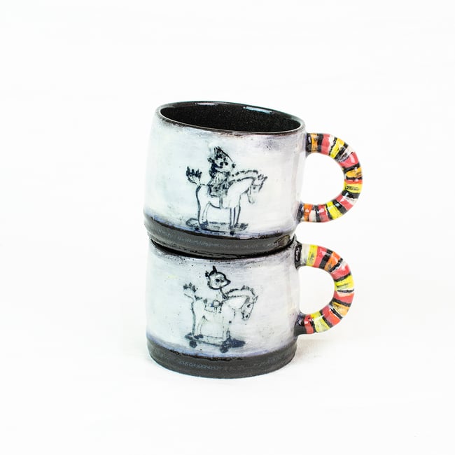 SQUIRREL'S ROCKING RIDE espresso cups (set of two)