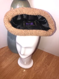 Image 5 of H.O.D. Knitted Brim Hat Woven Cheetah Pattern Crown W/ PebbleTextured Tan Brim
