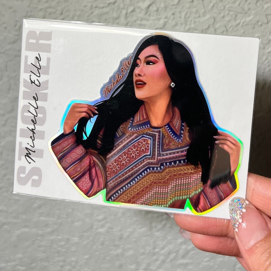 Image of Michelle Elle Sticker w/ Holographic Edge
