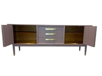 Image 4 of G Plan sideboard - drinks cabinet painted in Lavender Haze