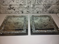 Image 1 of CRUSHED GLASS SQUARE MIRROR TRAY 