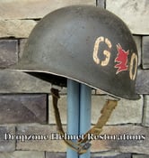 Image of WWII M-1 Helmet 60th Regiment, 9th Infantry Division "GO DEVILS" Front Seam NCO 