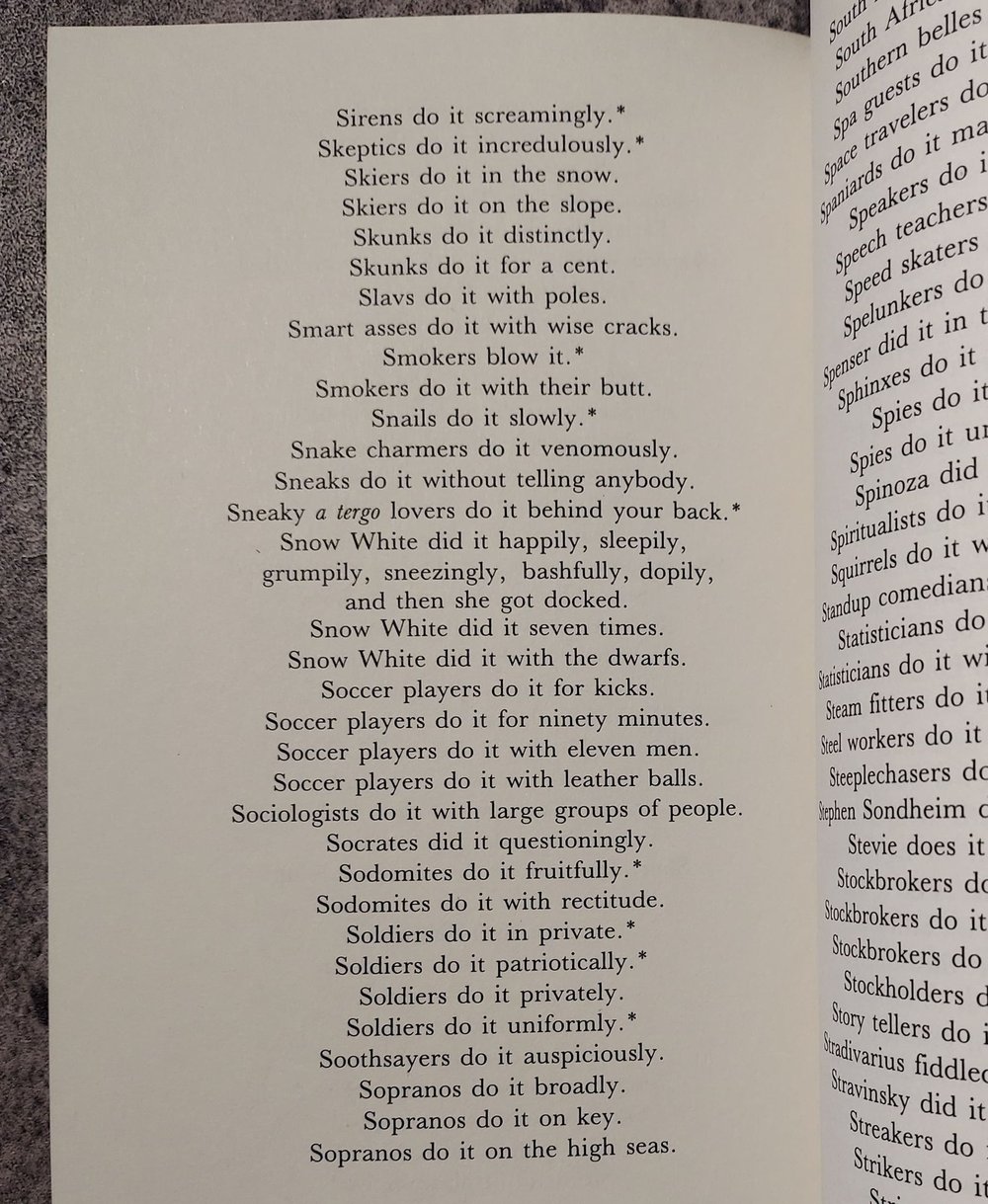 How Do They Do It? A Collection of Wordplays Revealing the Sexual Proclivities of Man and Beast