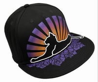 Image 2 of Cats Down Under the Stars Glow in the dark Snapback Hat (Orange Pink Purple)