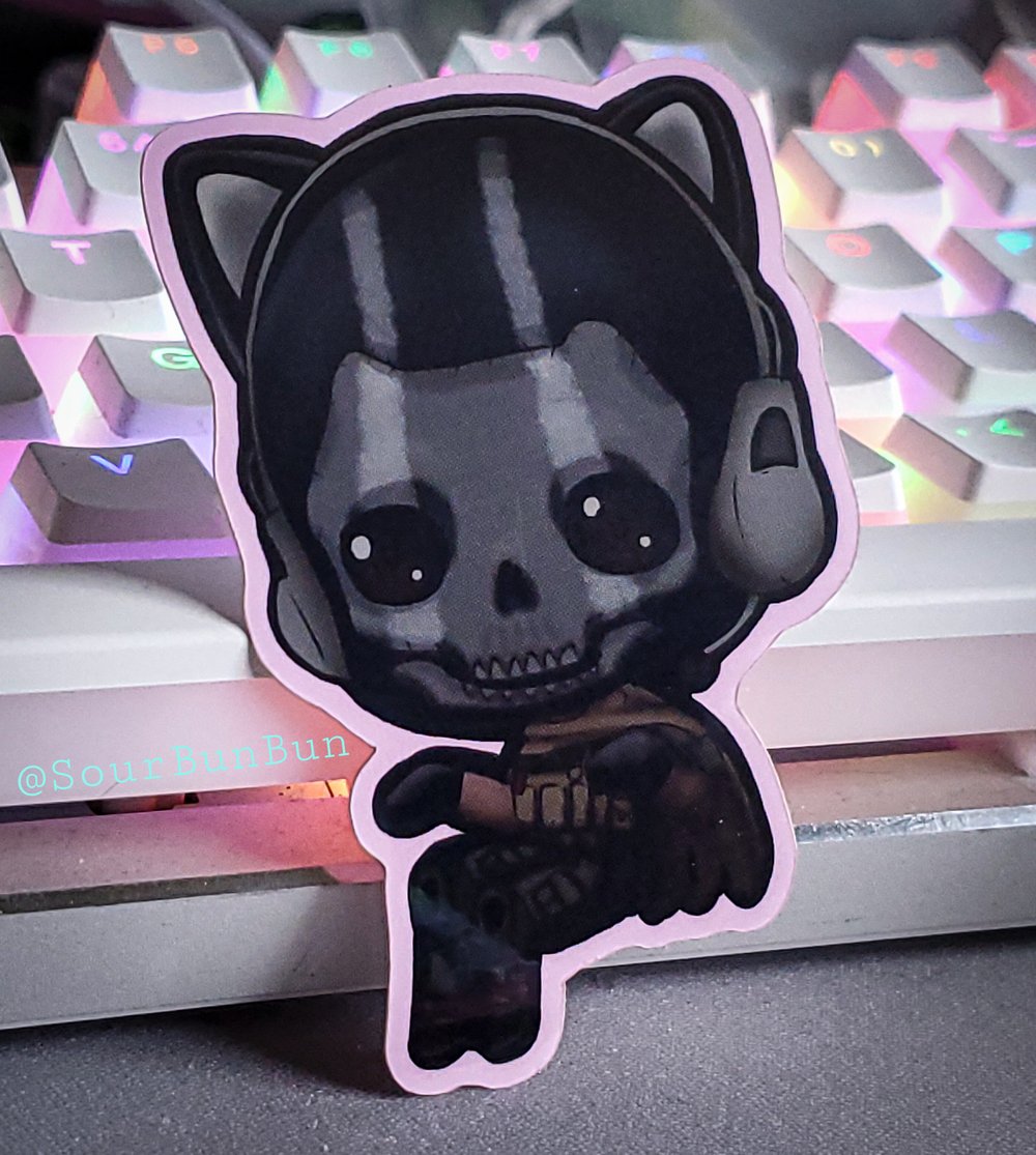 Image of Meow Meow Ghost Vinyl Sticker DISCOUNTED