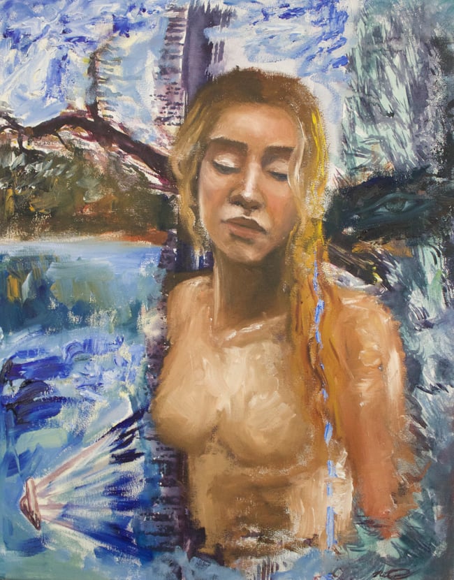 Embracing Her Original Oil Painting