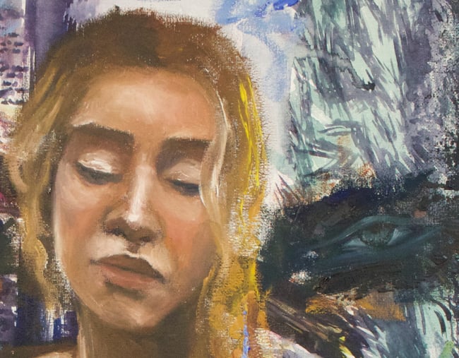 Embracing Her Original Oil Painting