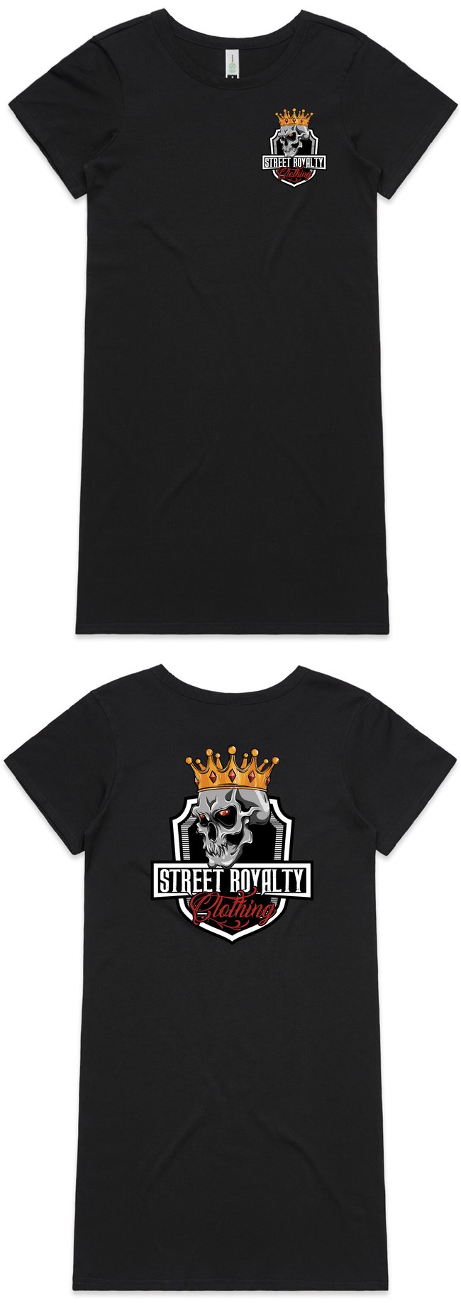 Street Royalty Black Skull T-Shirt Dress