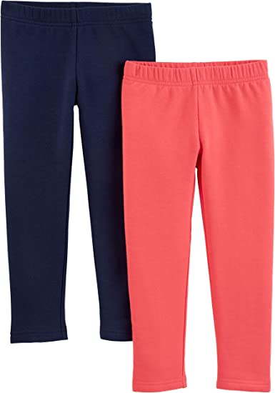 Image of Simple Joys by Carter's Toddler Girls' Lightweight Fleece-Lined Leggings, Pack of 2