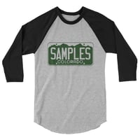 Image 4 of License Plate / Unisex 3/4 sleeve raglan shirt -5 COLORS AVAILABLE