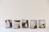 Image 2 of Dark Brown with Pastel Camo Handleless Mug  * Last one