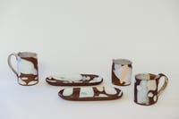 Image 3 of Dark Brown with Pastel Camo Handleless Mug  * Last one