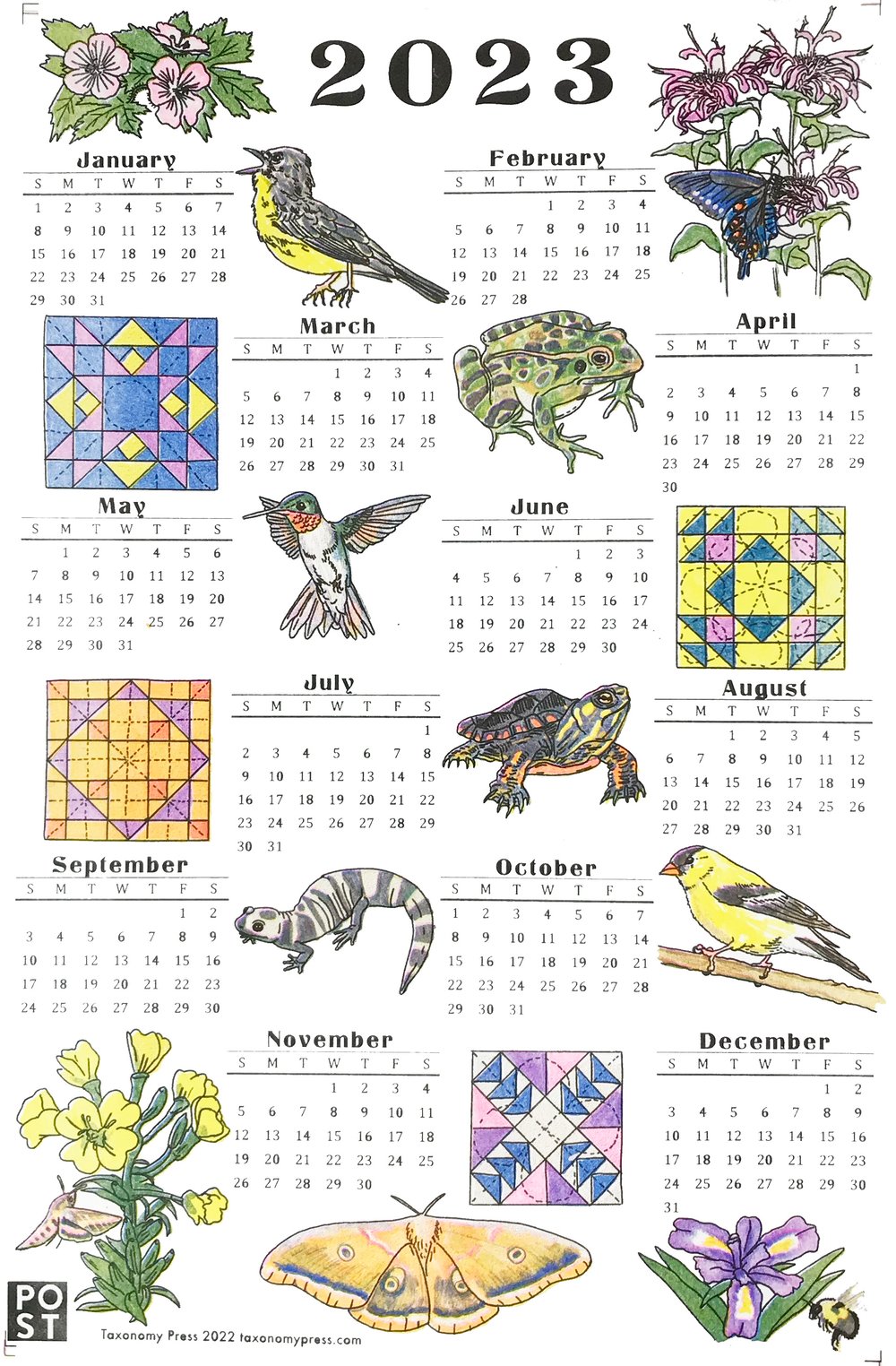 2023 Taxonomy Press Calendar: Comfort and Joy
