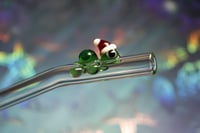 Image 1 of Santa Hat Turtle Glass Drinking Straws