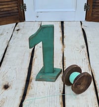 Wooden number ONE mint * green  33 cm