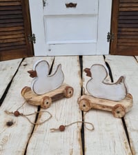 Wooden ducks  white vintage