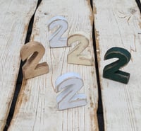 Handmade wooden tiny number #2 cake topper 10cm