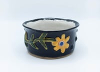 Image 1 of Medium Floral Bowl with Black Glaze