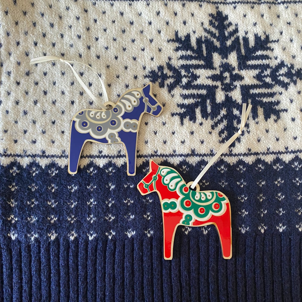 Image of Dala Horse Wood Cut Out - Ornament