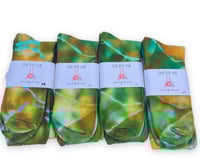 Green and Mustard Bamboo Socks- Medium