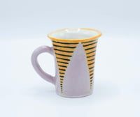 Image 1 of Yellow & Lilac Striped Mug #1