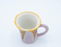 Image 2 of Yellow & Lilac Striped Mug #1