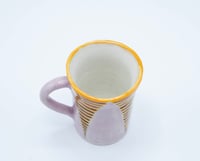 Image 3 of Yellow & Lilac Striped Mug #2