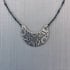 Sterling Silver Crescent Fossil Pattern Necklace Image 3