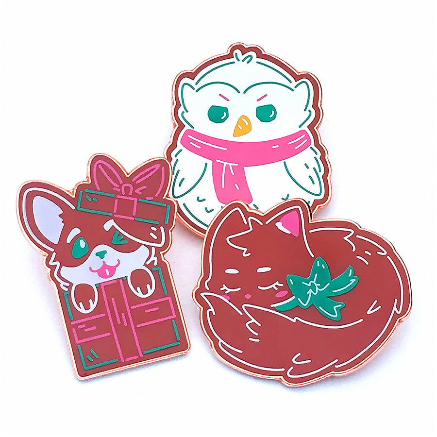 Image of Gingerbread Pets - Enamel Pins