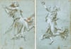 Two 16th cent. Italian Sketches of Angels in Adoration by Carlo Urbino