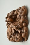 15th cent. Wood Relief of an Angel Blowing a Shawm