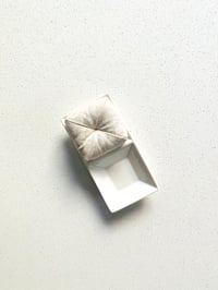 Image 1 of Porcelain Pincushion - White Diamonds