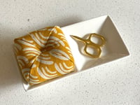 Image 2 of Porcelain Pincushion - Smile and Wave - Mustard
