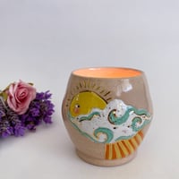 Image 2 of Large Tea Light Holder / Altar Bowl - Sun Rays