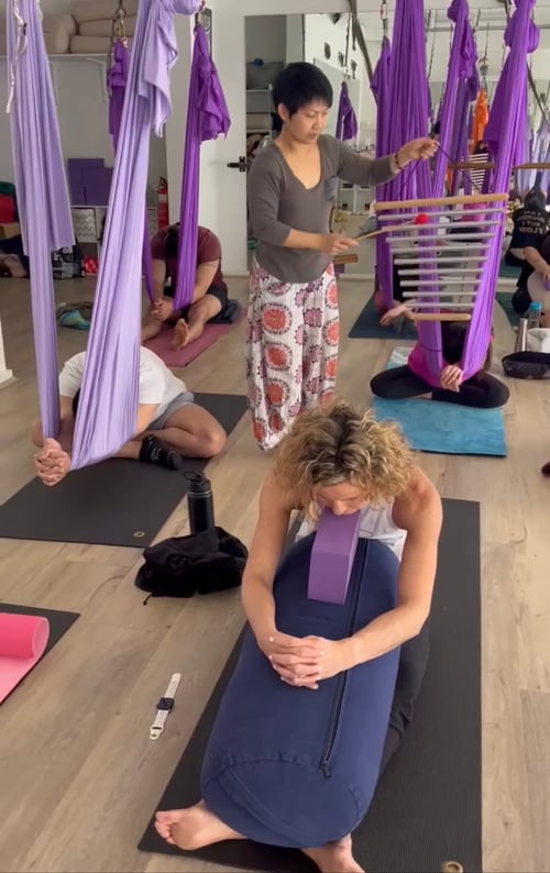 Image of Restorative Aerial Yoga & Sound Bath Event