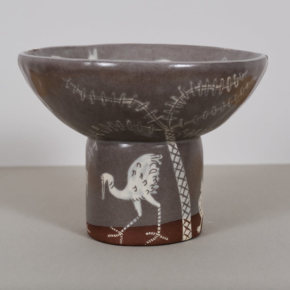 Elephant and birds chalice bowl