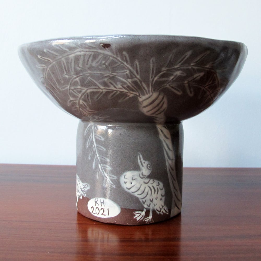 Elephant and birds chalice bowl