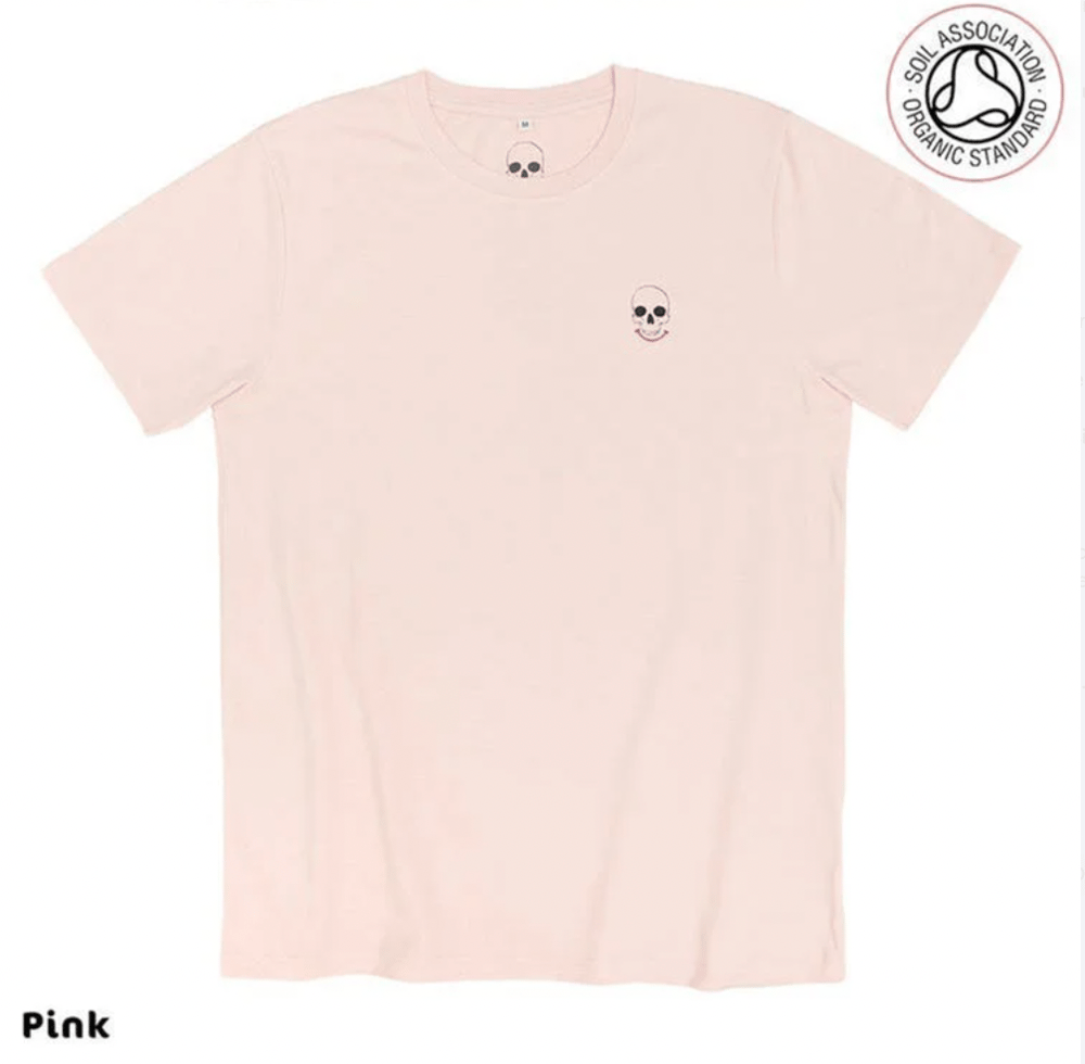 Unisex Smiley Skull pocket T-Shirts (Organic) 4 Variants.