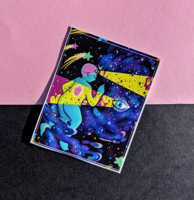 The Universe Gazes Back Clipper Sticker